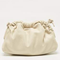 Mansur Gavriel Beige Leather Mini Cloud Clutch Bag