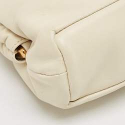 Mansur Gavriel Beige Leather Mini Cloud Clutch Bag
