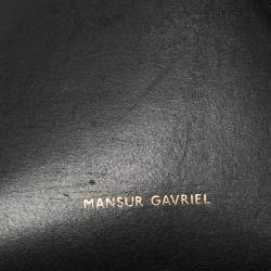 Pre Owned Mansur Gavriel Black Leather Drawstring Bucket Bag