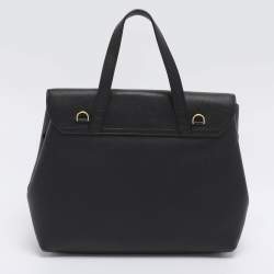 Pre Owned Mansur Gavriel Black Leather Lady Top Handle Bag