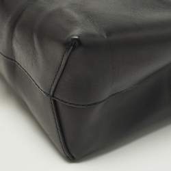 Pre Owned Mansur Gavriel Lady Flap Black Leather Top Handle Bag