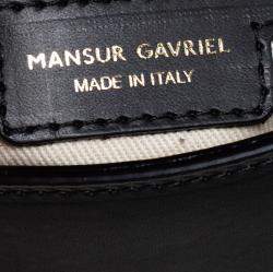 Pre Owned Mansur Gavriel Black Leather Mini Flap Crossbody Bag