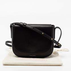 Pre Owned Mansur Gavriel Black Leather Mini Flap Crossbody Bag