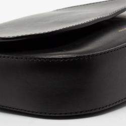 Pre Owned Mansur Gavriel Black Leather Mini Flap Crossbody Bag