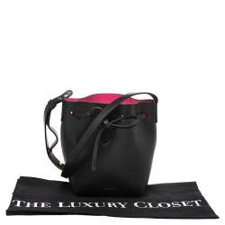 Mansur Gavriel Black Leather Mini Drawstring Bag