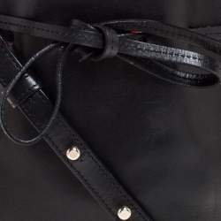 Pre Owned Mansur Gavriel Black Leather Mini Bucket Bag