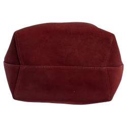 Pre Owned Mansur Gavriel Maroon Nubuck Leather Large Bucket Bag