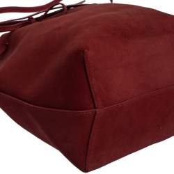 Pre Owned Mansur Gavriel Maroon Nubuck Leather Large Bucket Bag