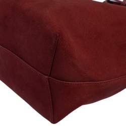 Pre Owned Mansur Gavriel Maroon Nubuck Leather Large Bucket Bag