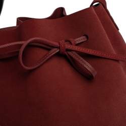 Pre Owned Mansur Gavriel Maroon Nubuck Leather Large Bucket Bag