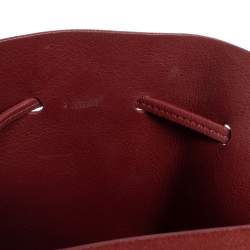 Pre Owned Mansur Gavriel Maroon Nubuck Leather Large Bucket Bag