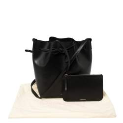 Pre Owned Mansur Gavriel Black Leather Large Bucket Bag
