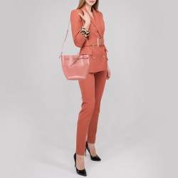Mansur Gavriel Pink Leather Drawstring Bucket Bag 