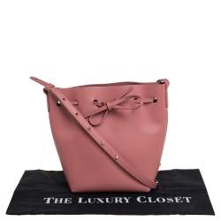 Mansur Gavriel Pink Leather Drawstring Bucket Bag 