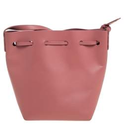 Mansur Gavriel Pink Leather Drawstring Bucket Bag 