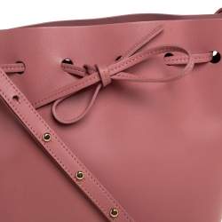 Mansur Gavriel Pink Leather Drawstring Bucket Bag 