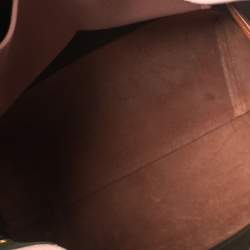 Pre Owned Mansur Gavriel Pink/Brown Canvas And Leather Large Bucket Bag