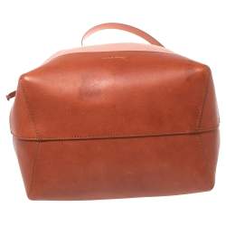 Pre Owned Mansur Gavriel Pink/Brown Canvas And Leather Large Bucket Bag