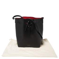 Mansur Gavriel Black Leather Drawstring Bucket Bag