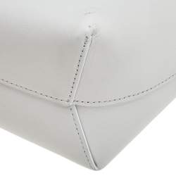 Pre Owned Mansur Gavriel White Leather Mini Drawstring Crossbody Bag