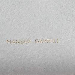 Pre Owned Mansur Gavriel White Leather Mini Drawstring Crossbody Bag