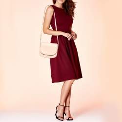 Pre Owned Mansur Gavriel Baby Pink Leather Mini Flap Shoulder Bag