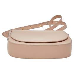 Pre Owned Mansur Gavriel Baby Pink Leather Mini Flap Shoulder Bag