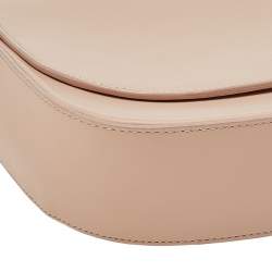 Pre Owned Mansur Gavriel Baby Pink Leather Mini Flap Shoulder Bag