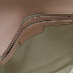 Pre Owned Mansur Gavriel Baby Pink Leather Mini Flap Shoulder Bag