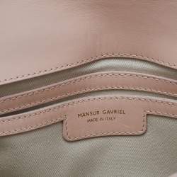 Pre Owned Mansur Gavriel Baby Pink Leather Mini Flap Shoulder Bag