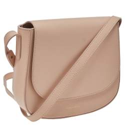 Pre Owned Mansur Gavriel Baby Pink Leather Mini Flap Shoulder Bag
