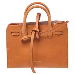 Pre Owned Mansur Garvriel Cammello Leather Mini Sun Bag