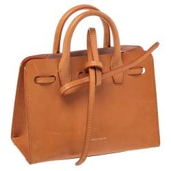 Pre Owned Mansur Garvriel Cammello Leather Mini Sun Bag