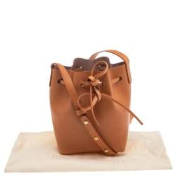 Pre Owned Mansur Gavriel Light Orange Leather Mini Bucket Bag