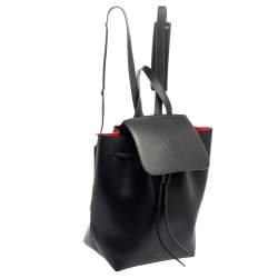 Mansur Gavriel Black Leather Drawstring Backpack