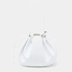 Pre Owned Mansur Gavriel White Leather Bucket Bag