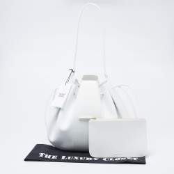 Pre Owned Mansur Gavriel White Leather Bucket Bag