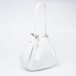 Pre Owned Mansur Gavriel White Leather Bucket Bag