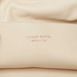 Pre Owned Mansur Gavriel Light Brown Leather Protea Drawstring Shoulder Bag