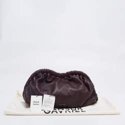 Pre Owned Mansur Gavriel Plum Leather Cloud Clutch 
