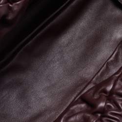 Pre Owned Mansur Gavriel Plum Leather Cloud Clutch 