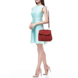 Mansur Gavriel Burgundy Suede Lady Top Handle Bag