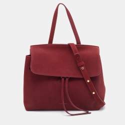 Mansur Gavriel Burgundy Suede Lady Top Handle Bag