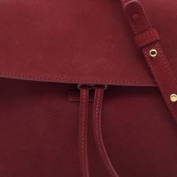 Mansur Gavriel Burgundy Suede Lady Top Handle Bag