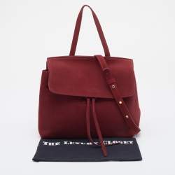 Mansur Gavriel Burgundy Suede Lady Top Handle Bag