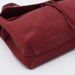 Mansur Gavriel Burgundy Suede Lady Top Handle Bag