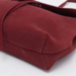 Mansur Gavriel Burgundy Suede Lady Top Handle Bag
