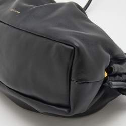 Pre Owned Mansur Gavriel Black Gathered Leather Mini Cloud Clutch Bag