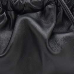 Pre Owned Mansur Gavriel Black Gathered Leather Mini Cloud Clutch Bag