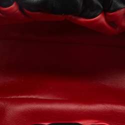 Pre Owned Mansur Gavriel Black Gathered Leather Mini Cloud Clutch Bag